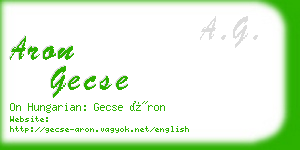 aron gecse business card